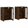 Wall Mounted Cabinets 2 pcs Smoked Oak - Elegant Storage Solution