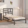 Stylish Grey Solid Wood Bed Frame 90x190 cm Single Size