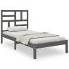 Stylish Grey Solid Wood Bed Frame 90x190 cm Single Size