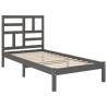 Stylish Grey Solid Wood Bed Frame 90x190 cm Single Size