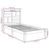 Stylish Grey Solid Wood Bed Frame 90x190 cm Single Size