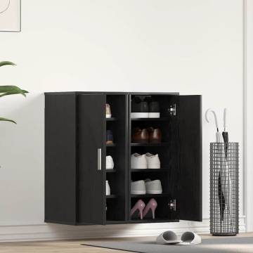 Shoe Cabinets 2 pcs Black Oak - Stylish Storage Solution