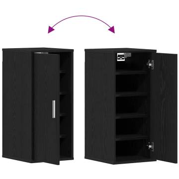 Shoe Cabinets 2 pcs Black Oak - Stylish Storage Solution