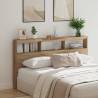 Headboard Cabinet with LED in Artisan Oak | 180x17x102 cm