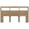 Headboard Cabinet with LED in Artisan Oak | 180x17x102 cm