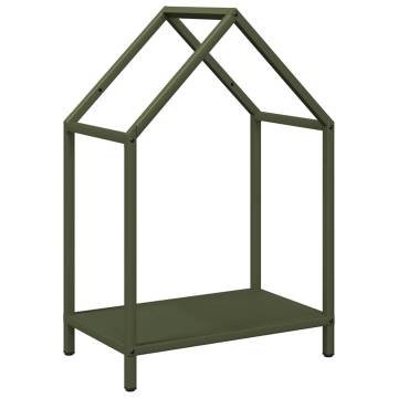 Olive Green Firewood Rack - Sturdy & Stylish 40x25x60 cm