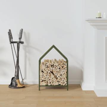 Olive Green Firewood Rack - Sturdy & Stylish 40x25x60 cm