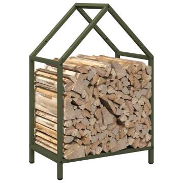 Olive Green Firewood Rack - Sturdy & Stylish 40x25x60 cm