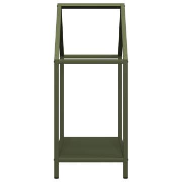 Olive Green Firewood Rack - Sturdy & Stylish 40x25x60 cm