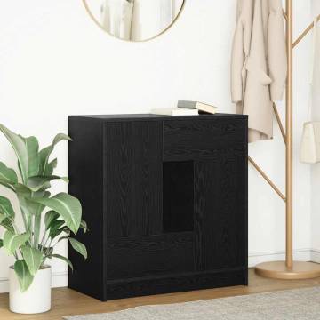 Stylish Black Oak Sideboard with Drawers & Doors - 70.5x34 cm