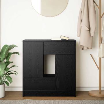 Stylish Black Oak Sideboard with Drawers & Doors - 70.5x34 cm