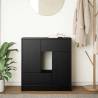 Stylish Black Oak Sideboard with Drawers & Doors - 70.5x34 cm