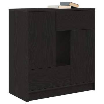 Stylish Black Oak Sideboard with Drawers & Doors - 70.5x34 cm