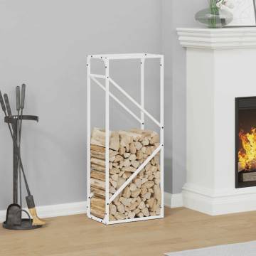 Firewood Rack White 40x25x100 cm - Durable Cold-Rolled Steel