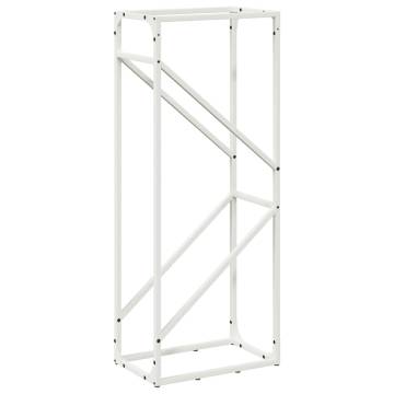 Firewood Rack White 40x25x100 cm - Durable Cold-Rolled Steel