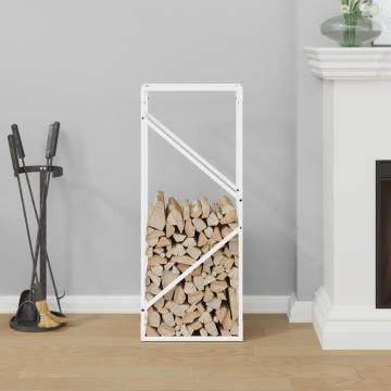 Firewood Rack White 40x25x100 cm - Durable Cold-Rolled Steel