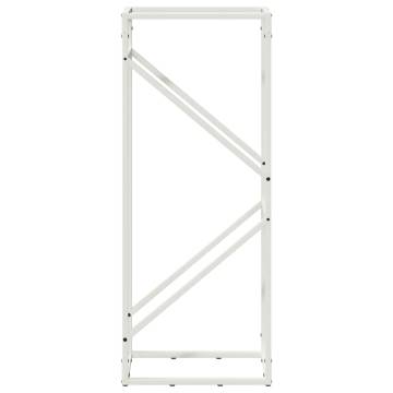 Firewood Rack White 40x25x100 cm - Durable Cold-Rolled Steel