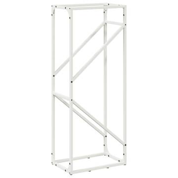 Firewood Rack White 40x25x100 cm - Durable Cold-Rolled Steel