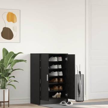 Shop Stylish Black Oak Shoe Cabinet - 60x35x92 cm