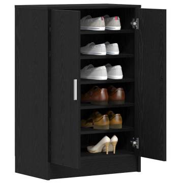 Shop Stylish Black Oak Shoe Cabinet - 60x35x92 cm