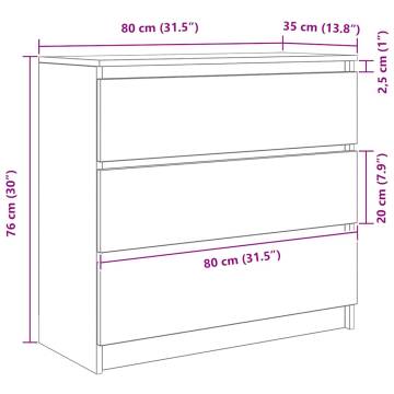 Stylish White Sideboard 80x35x76 cm | Hipomarket