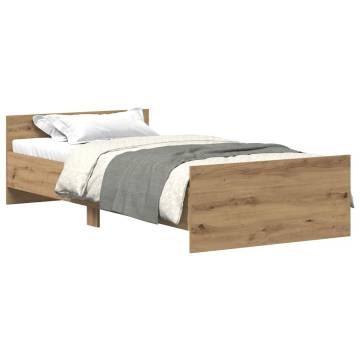 Artisan Oak Bed Frame 75x190 cm - Durable Engineered Wood