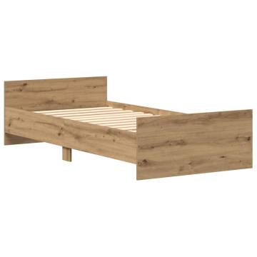 Artisan Oak Bed Frame 75x190 cm - Durable Engineered Wood