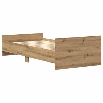 Artisan Oak Bed Frame 75x190 cm - Durable Engineered Wood