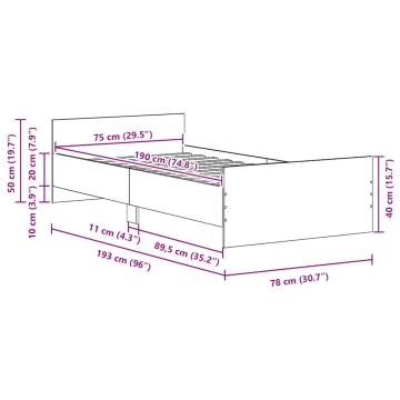 Artisan Oak Bed Frame 75x190 cm - Durable Engineered Wood