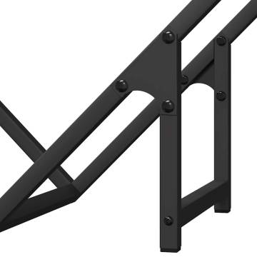 Black Firewood Rack 50x25x50 cm - Cold-Rolled Steel Storage