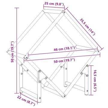 Black Firewood Rack 50x25x50 cm - Cold-Rolled Steel Storage