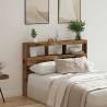 Stylish LED Headboard Cabinet - Old Wood 140x17x102 cm