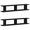 Black Oak Wall Shelves 2 pcs | Durable Engineered Wood