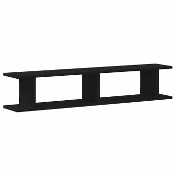 Black Oak Wall Shelves 2 pcs | Durable Engineered Wood