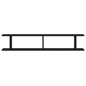 Black Oak Wall Shelves 2 pcs | Durable Engineered Wood