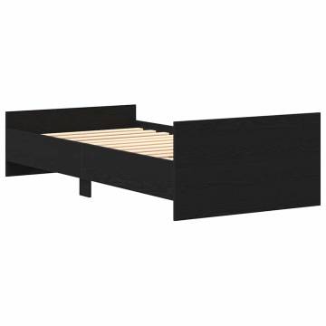 Black Oak Bed Frame 100x200 cm - Engineered Wood