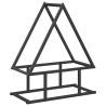 Firewood Rack Black - Sturdy Cold-Rolled Steel 50x25x60 cm