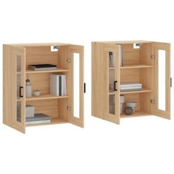 Elegant Wall Mounted Cabinets - 2 pcs Sonoma Oak