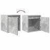 Wall-Mounted Bedside Cabinets - Set of 2 in Concrete Grey