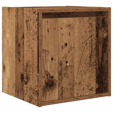 Wall-Mounted Bedside Cabinet Old Wood - 38x34x40 cm