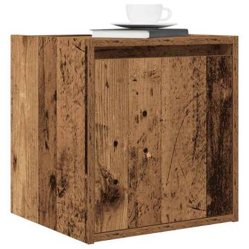 Wall-Mounted Bedside Cabinet Old Wood - 38x34x40 cm