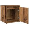 Wall-Mounted Bedside Cabinet Old Wood - 38x34x40 cm