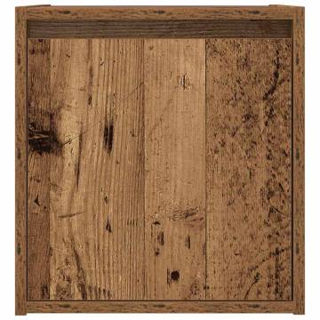 Wall-Mounted Bedside Cabinet Old Wood - 38x34x40 cm