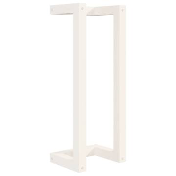 Sturdy White Towel Rack - Solid Pine Wood 23x18x60 cm