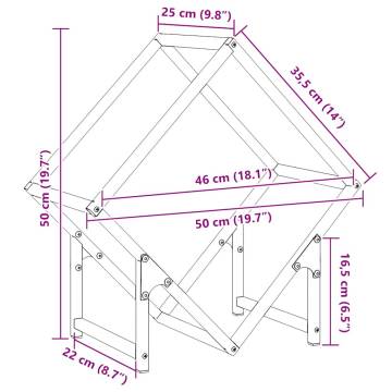 Firewood Rack Anthracite 50x25x50 cm - Sturdy Steel Storage