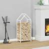  Firewood Rack White 40x25x90 cm Cold-rolled steel Size 40 x 25 x 90 cm Colour white 