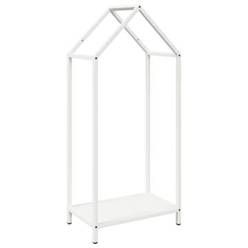 White Firewood Rack 40x25x90 cm - Durable Steel Design