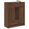 Stylish Brown Oak Sideboard with Drawers & Doors - 73x31x90 cm