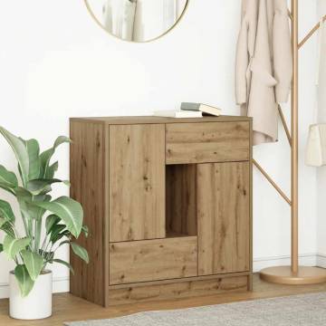 Artisan Oak Sideboard with Drawers & Doors - 70.5x34x74.5 cm