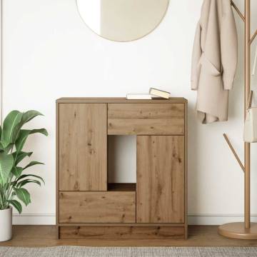 Artisan Oak Sideboard with Drawers & Doors - 70.5x34x74.5 cm